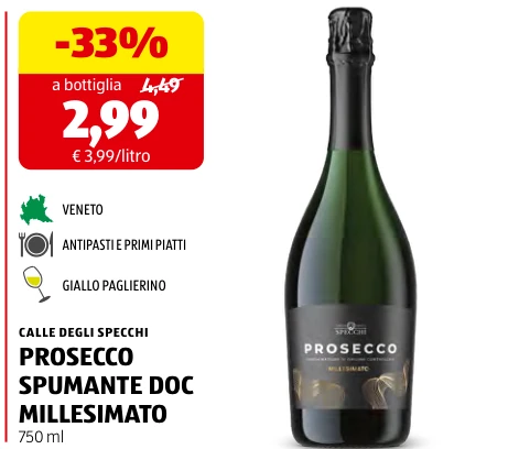 PROSECCO SPUMANTE DOC MILLESIMATO - Calle Degli Specchi