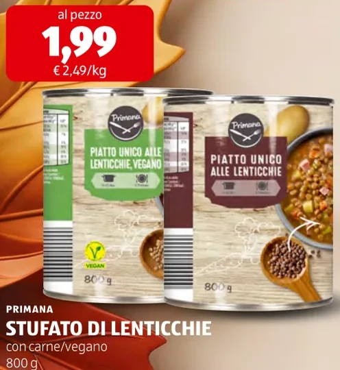 STUFATO DI LENTICCHIE - Primana