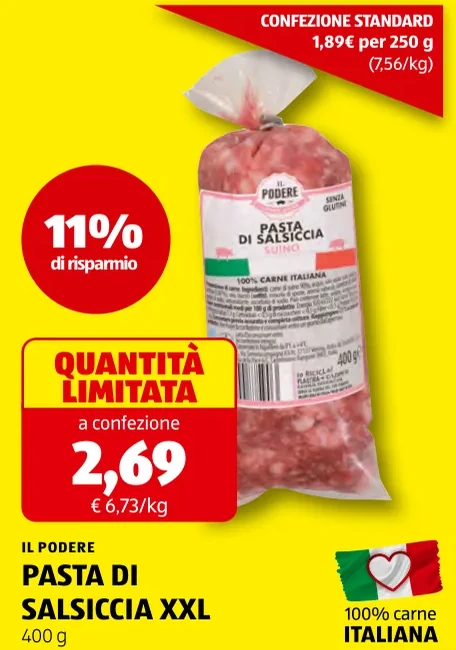 PASTA DI SALSICCIA XXL - Il Podere