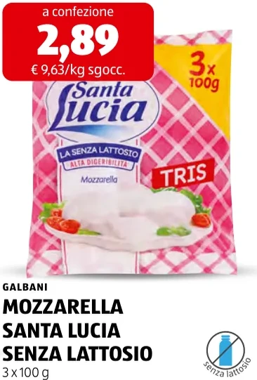 MOZZARELLA SANTA LUCIA SENZA LATTOSIO - Galbani