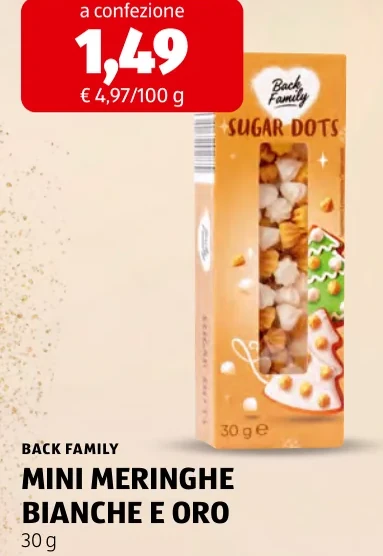 MINI MERINGHE BIANCHE E ORO - Back Family