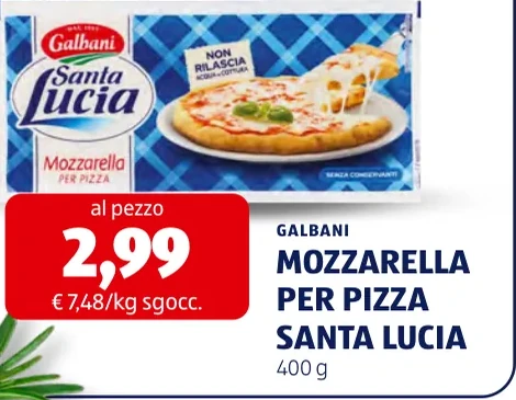 MOZZARELLA PER PIZZA SANTA LUCIA - GALBANI