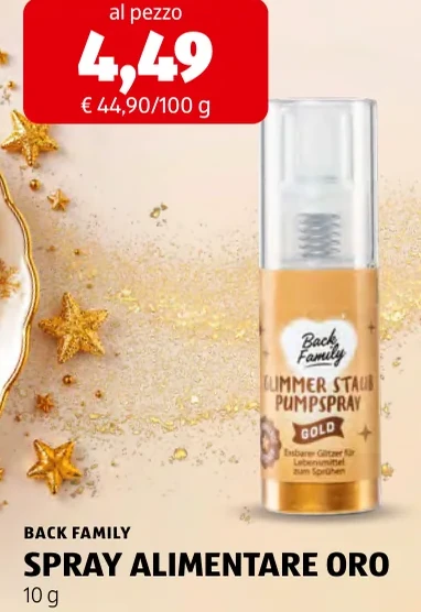 SPRAY ALIMENTARE ORO - Back Family