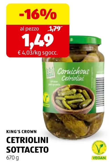 CETRIOLINI SOTTACETO - King'S Crown