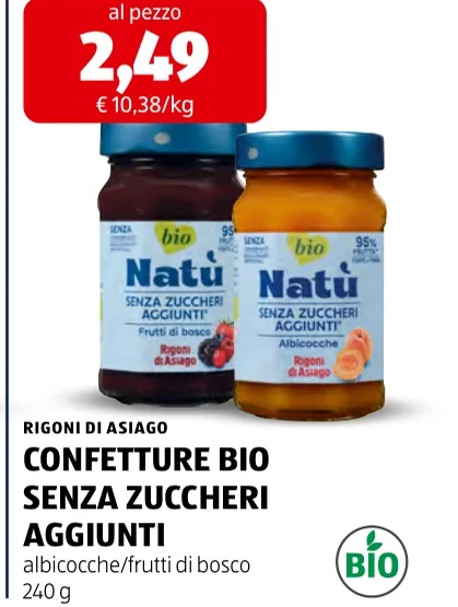CONFETTURE BIO SENZA ZUCCHERI AGGIUNTI - Rigoni Di Asiago