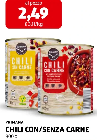 CHILI CON/SENZA CARNE - Primana