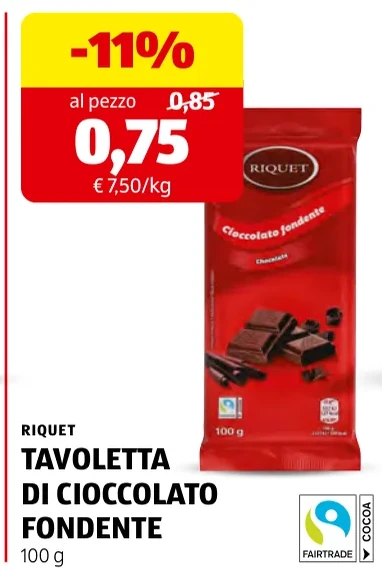 TAVOLETTA DI CIOCCOLATO FONDENTE - Riquet