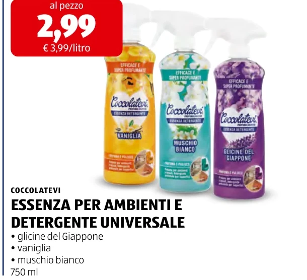 ESSENZA PER AMBIENTI E DETERGENTE UNIVERSALE - Coccolatevi