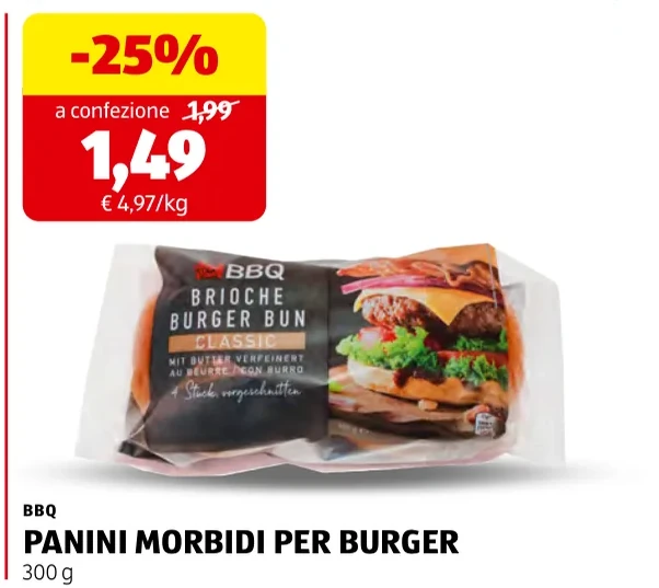PANINI MORBIDI PER BURGER - Bbq