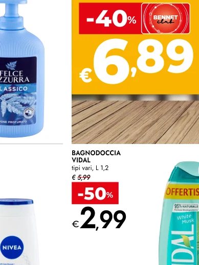 BAGNODOCCIA VIDAL tipi vari, L 1,2