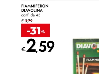 FIAMMIFERONI DIAVOLINA conf. da 45