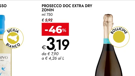 PROSECCO DOC EXTRA DRY ZONIN ml 750