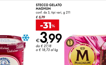 STECCO GELATO MAGNUM conf. da 3, tipi vari, g 211