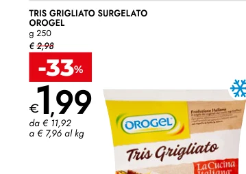 TRIS GRIGLIATO SURGELATO OROGEL g 250