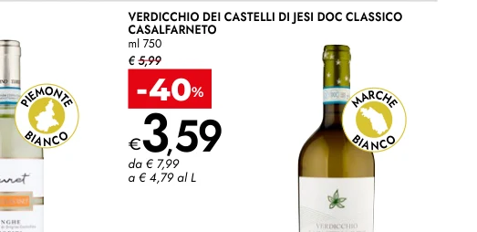 VERDICCHIO DEI CASTELLI DI JESI DOC CLASSICO CASALFARNETO ml 750