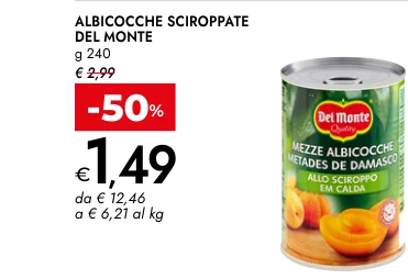 ALBICOCCHE SCIROPPATE DEL MONTE g 240