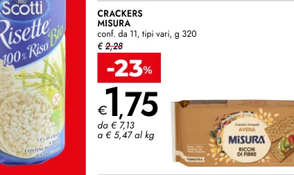 CRACKERS MISURA conf. da 11, tipi vari, g 320