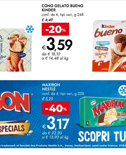 MAXIBON NESTLÉ conf. da 4, tipi vari, g 228