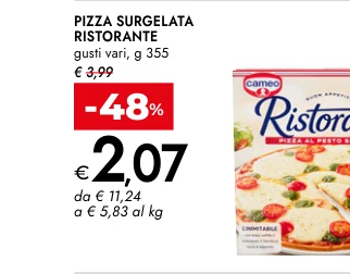 PIZZA SURGELATA RISTORANTE gusti vari, g 355