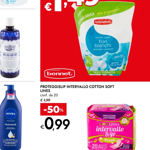 PROTEGGISLIP INTERVALLO COTTON SOFT LINES conf. da 20