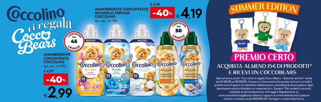 AMMORBIDENTE CONCENTRATO COCCOLINO tipi vari, ml 952