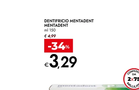 DENTIFRICIO MENTADENT MENTADENT ml 150
