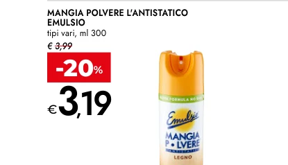 MANGIA POLVERE L'ANTISTATICO EMULSIO tipi vari, ml 300