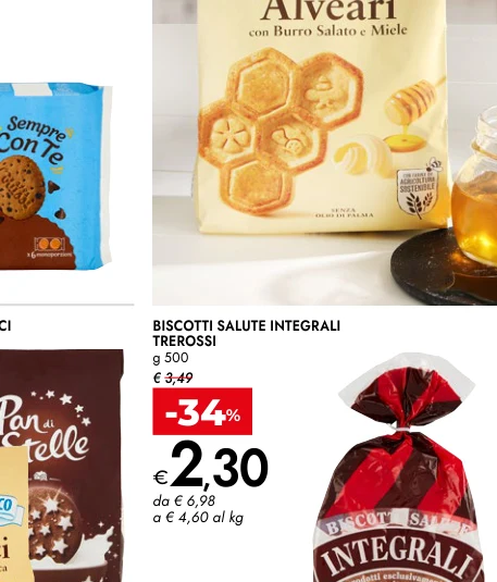 BISCOTTI SALUTE INTEGRALI TREROSSI g 500