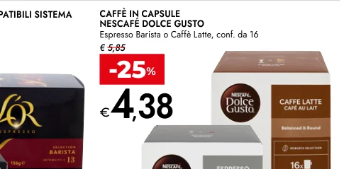 CAFFÈ IN CAPSULE DOLCE GUSTO Espresso Barista o Caffè Latte, conf. da 16 - Nescafé