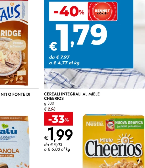 CEREALI INTEGRALI AL MIELE CHEERIOS g 330