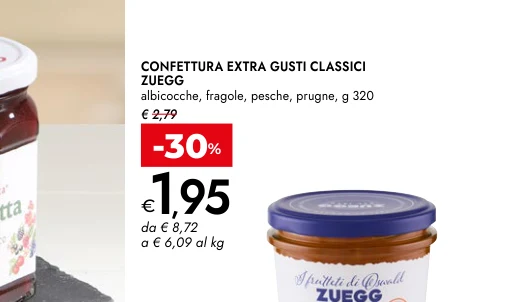 CONFETTURA EXTRA GUSTI CLASSICI ZUEGG albicocche, fragole, pesche, prugne, g 320