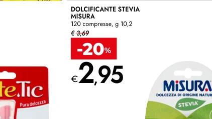 DOLCIFICANTE STEVIA 120 compresse, g 10,2 - Misura