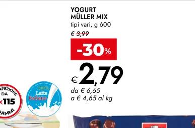 YOGURT MÜLLER MIX tipi vari, g 600