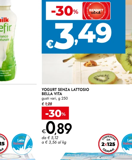 YOGURT SENZA LATTOSIO BELLA VITA gusti vari, g 250