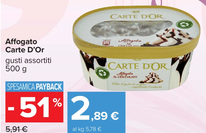 Affogato Carte D’Or gusti assortiti 500 g