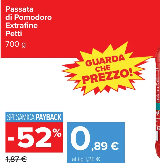 Passata di Pomodoro Extraﬁne Petti 700 g
