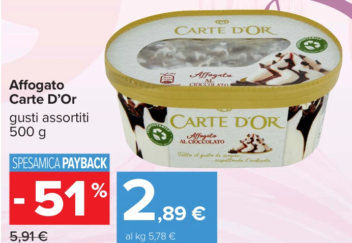 Affogato Carte D’Or gusti assortiti 500 g