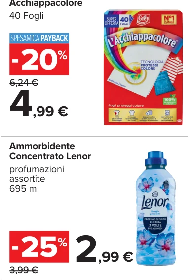 Ammorbidente Concentrato Lenor profumazioni assortite 695 ml
