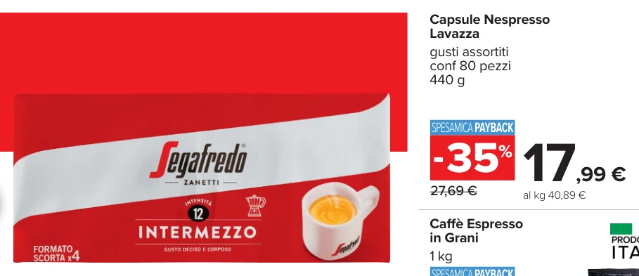 Capsule Nespresso Lavazza gusti assortiti conf 80 pezzi 440 g