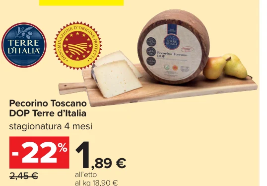 Pecorino Toscano DOP Terre d’Italia stagionatura 4 mesi