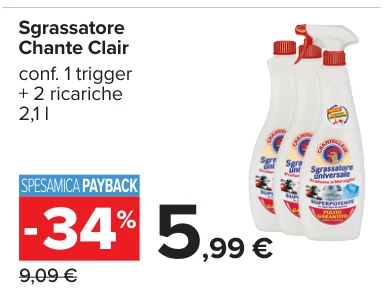 Sgrassatore Chante Clair conf. 1 trigger + 2 ricariche 2,1 l