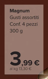 Magnum Gusti assortiti Conf. 4 pezzi 300 g