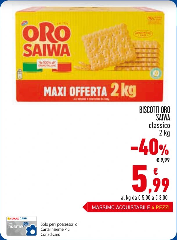 CARD BISCOTTI ORO SAIWA