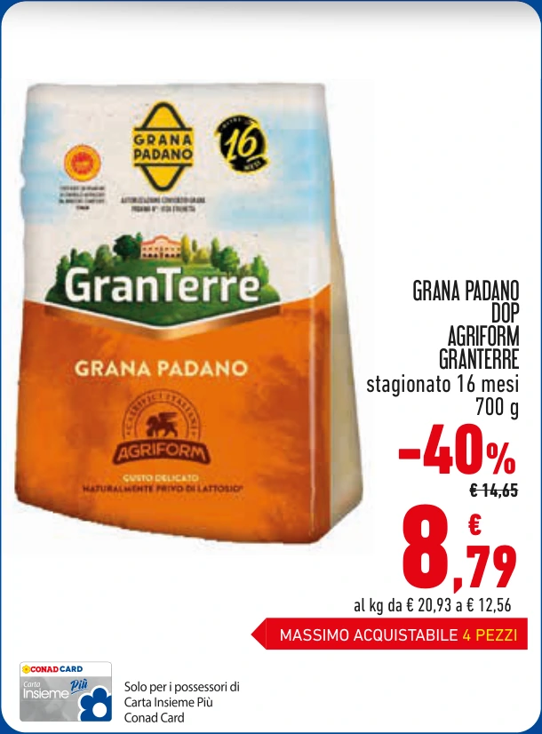 CARD GRANA PADANO DOP AGRIFORM GRANTERRE