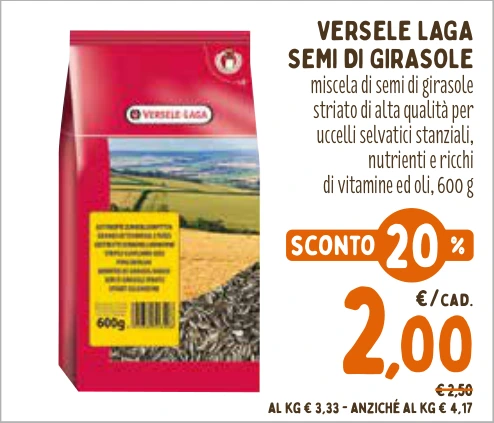 VERSELE LAGA SEMI DI GIRASOLE