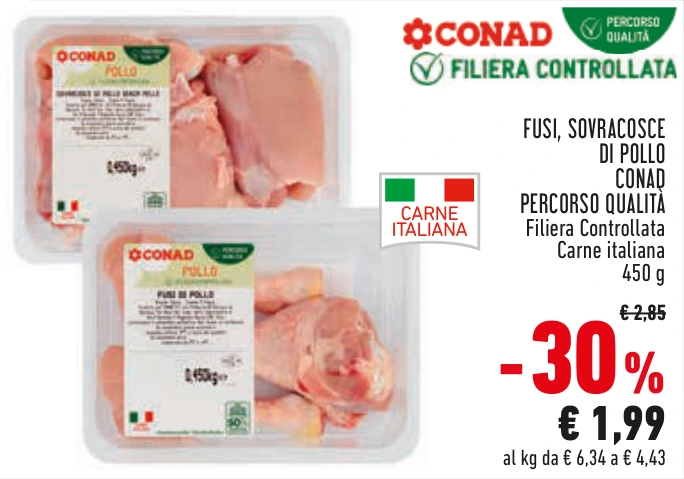 FUSI, SOVRACOSCE DI POLLO CONAD PERCORSO QUALITÀ