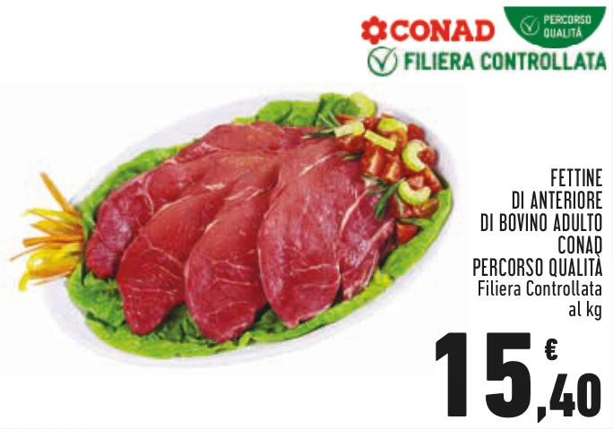 FETTINE DI ANTERIORE DI BOVINO ADULTO CONAD PERCORSO QUALITÀ