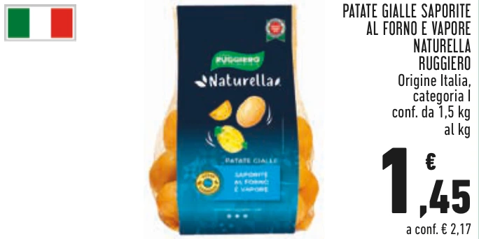 PATATE GIALLE SAPORITE AL FORNO E VAPORE NATURELLA RUGGIERO