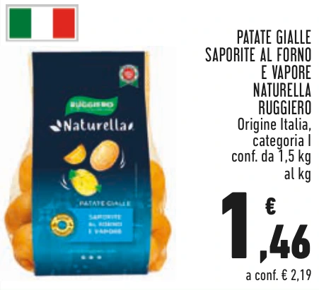 PATATE GIALLE SAPORITE AL FORNO E VAPORE NATURELLA RUGGIERO