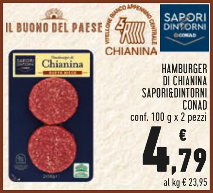 HAMBURGER DI CHIANINA SAPORI&DINTORNI CONAD